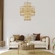 preview thumbnail 5 of 14, KAWOTI 6-Light Gold Tiered Chandelier Pendant Light with Rattan Shade - 26 '' L x 26'' W x 47.75'' H