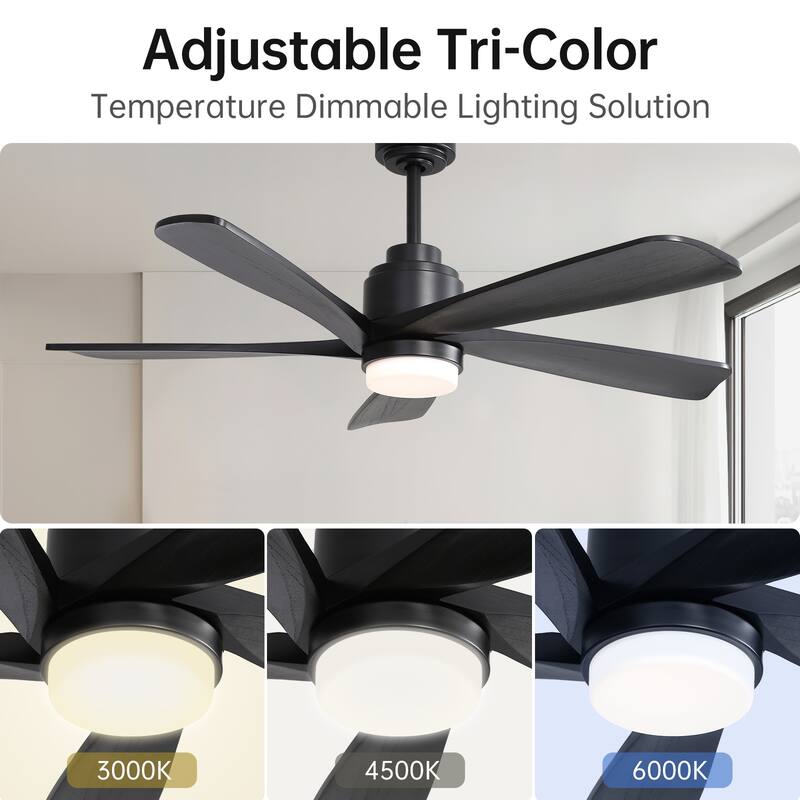Modern Ceiling Fan With Light Smart Life APP Remote Control Timer For Alexa Google Bedroom Farmhouse