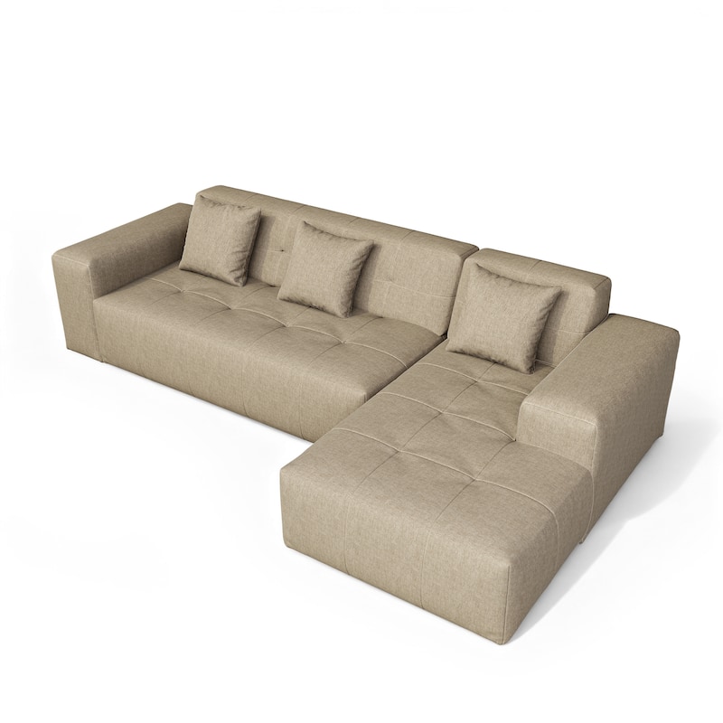 Outdoor No Assembly Patio Sofa with Chaise