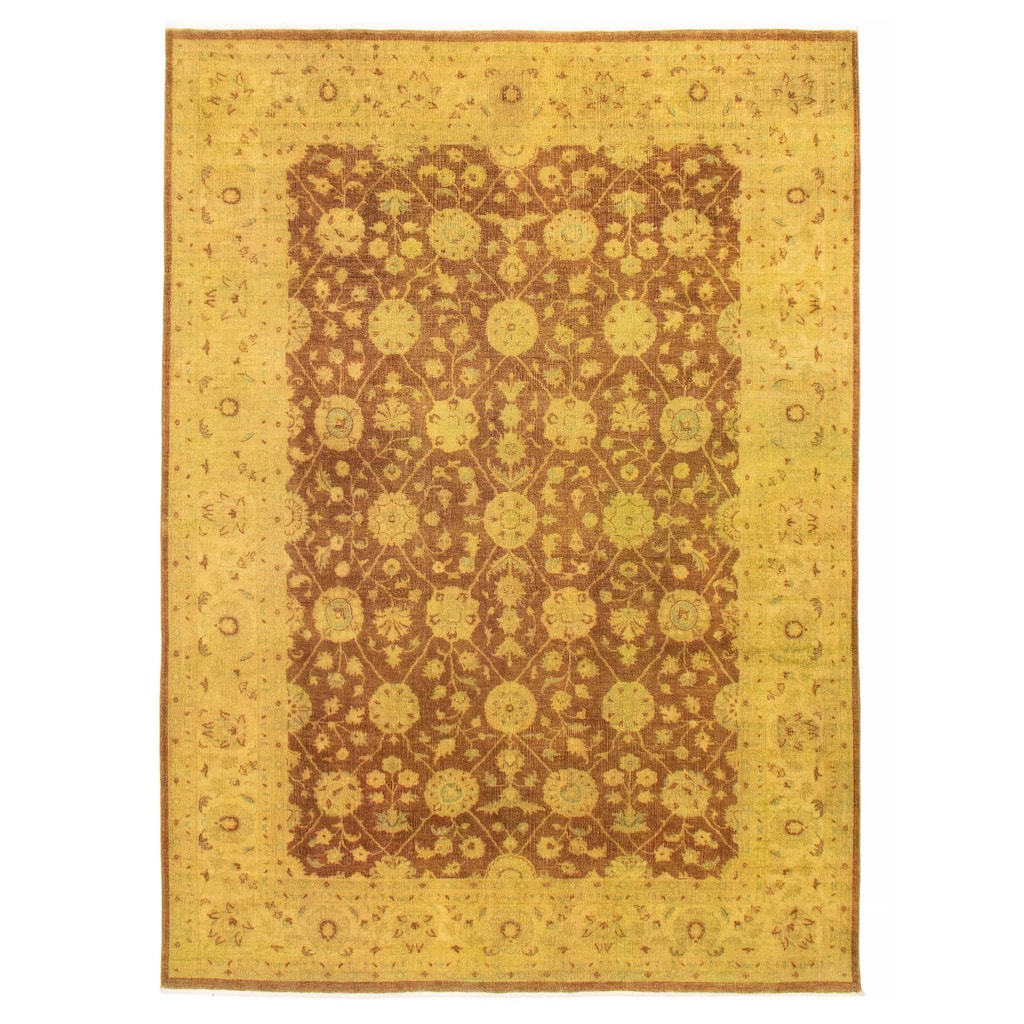 ECARPETGALLERY Hand-knotted Vibrance Brown Wool Rug - 8'1 x 11'3