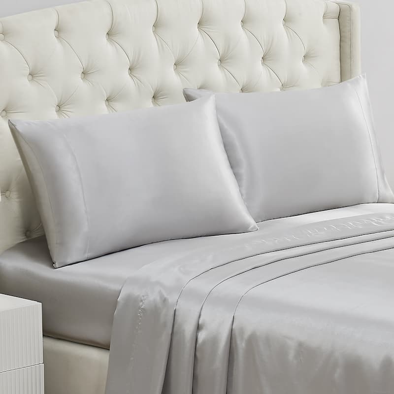 Juicy Couture Silky Satin Pillow Cases - Grey - King