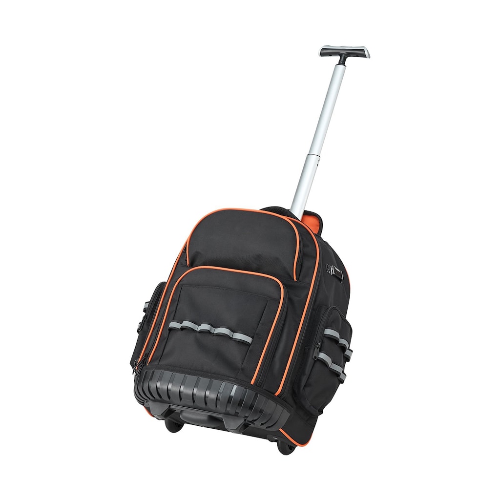 Rolling Tool Backpack with 45 Pockets and Wheels for Tools Storage - 17.3 x 9.84 x 18.89 in