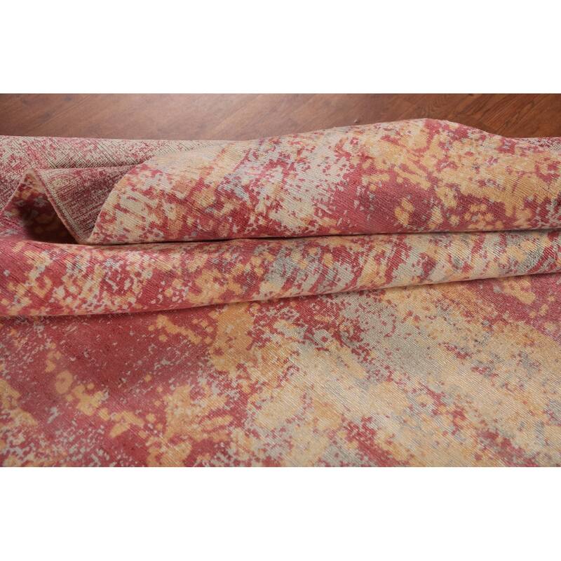 Contemporary Abstract Area Rug Hand-Knotted Wool Carpet - 7'11"x 10'3"