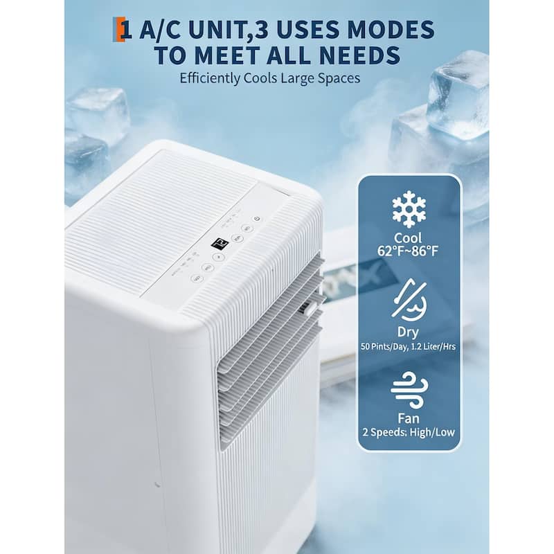 8000 BTU Portable Air Conditioner, up to 350 Sq.Ft.