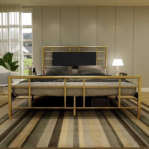 （お得な特別割引価格） Modern Alazyhome Design with Frame Bed Platform Metal Black ネームタグ