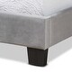 preview thumbnail 14 of 14, Glam Grey Twin Size Velvet Fabric Upholstered Panel Bed with Channel-Tufted Headboard