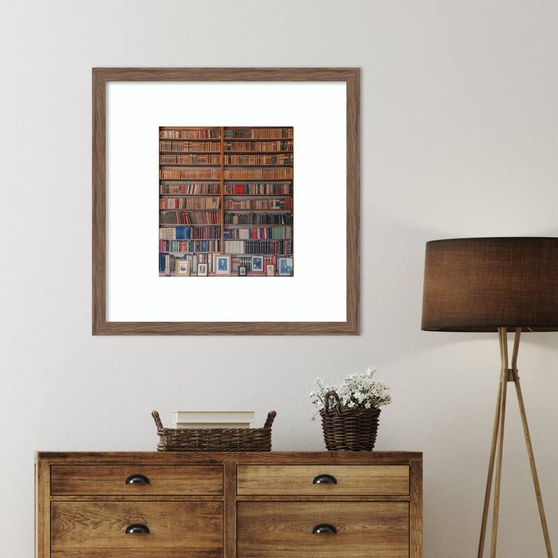 My library by Miroslaw Prybinski Wood Framed Wall Art Print