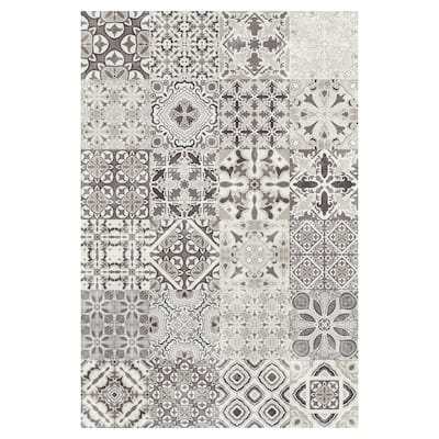 Taupe Tiles by Belle Maison Canvas Art Print