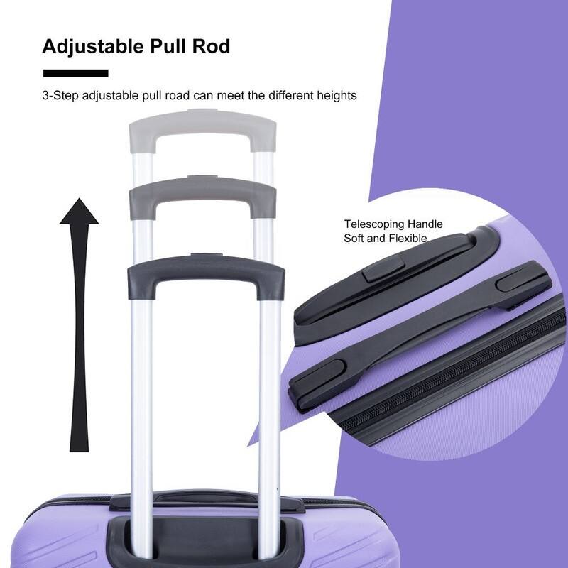 4PCS ABS Lightweight Suitcase Luggage Set with Rotating Wheels,24" and 28" with TSA Lock