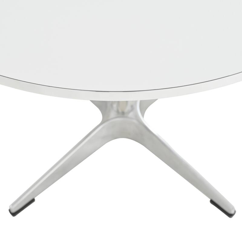 Modern circular dining table and small tea table, with a minimalist style