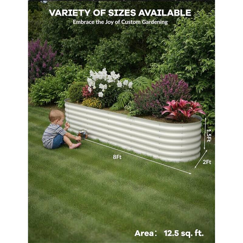 Galvanized Raised Planter Boxes Outdoor, for Vegetables, Fruits, Flower