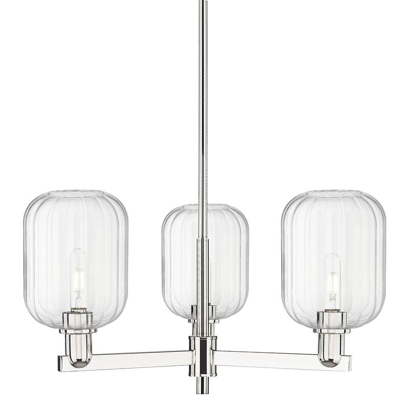 Innovations Lighting 716-3CR-14-18 Preston Chandelier Cylinder Preston - Polished Nickel / Clear