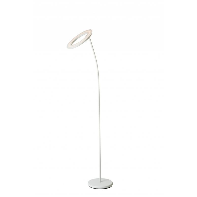 Contemporary 73-Inch White LED Torchiere Floor Lamp Dimmable, Adjustable White Light, Integrated A15 LED Bulb