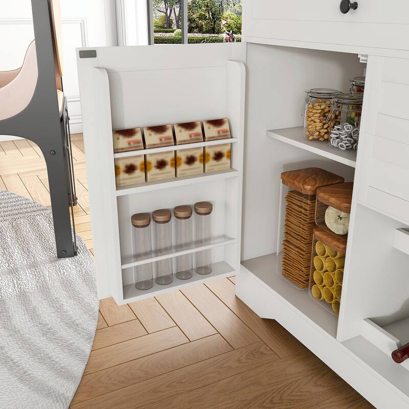 Farmhouse Buffet Sideboard with Storage, Drawers & Wine Rack