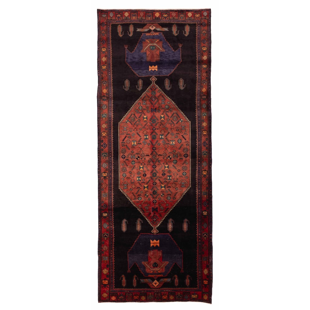 ECARPETGALLERY Hand-knotted Konya Anatolian Black Wool Rug - 4'11 x 13'0