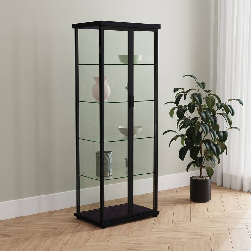 Aero 5-shelf Display Curio Cabinet with LED Lighting
