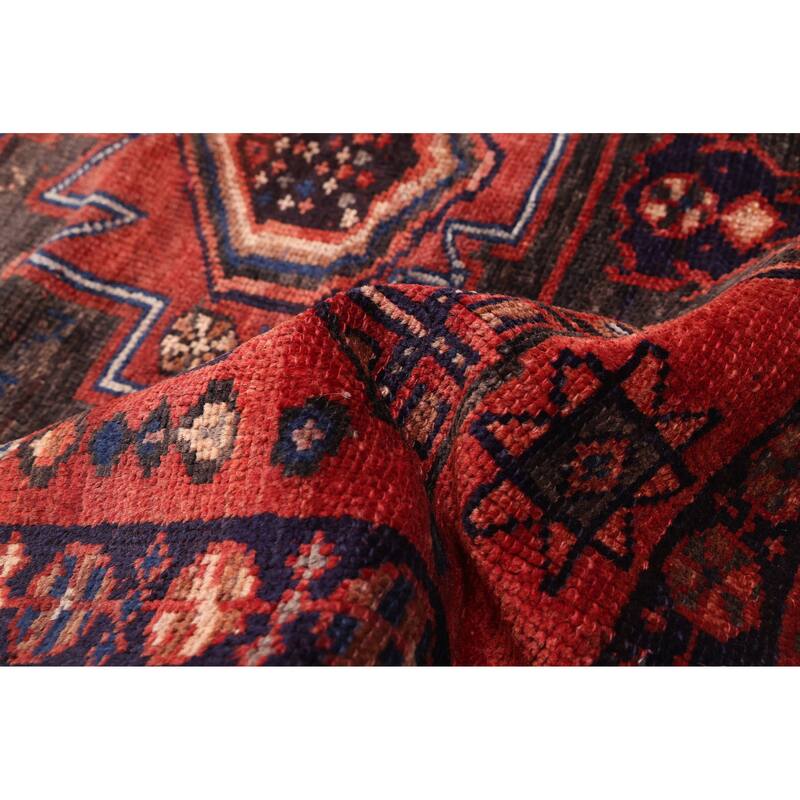 ECARPETGALLERY Hand-knotted Melis Vintage Red Wool Rug - 4'2 x 5'3