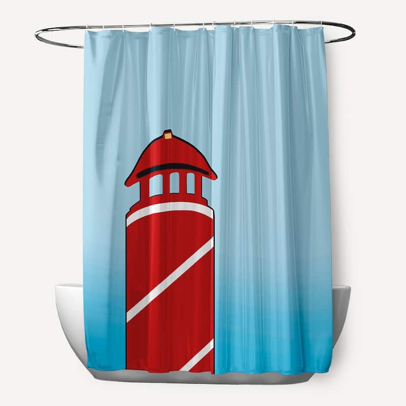 71 x 74inch Safe Harbor (navy one) Geometric Print Shower Curtain