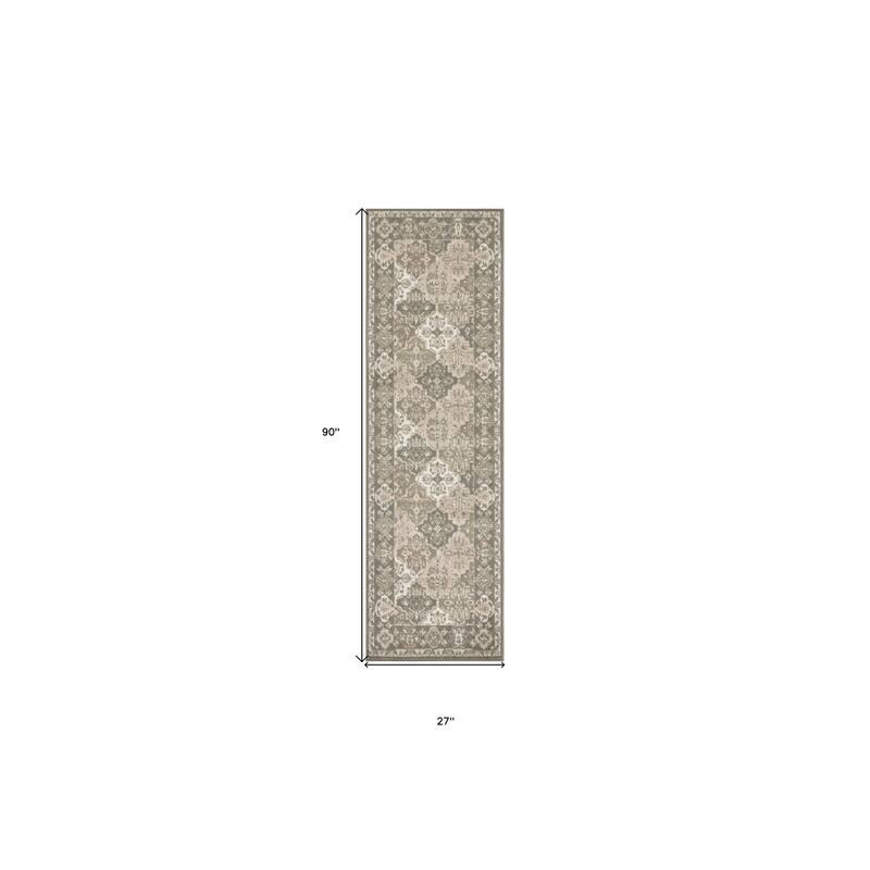 Luso Power Loomed Distressed Area Rug By HomeRoots - 90' X '27' X '0.5
