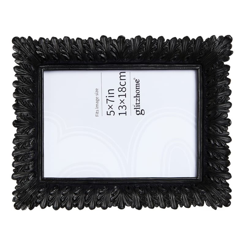 Glitzhome 5x7 Black Resin Wall Hanging or Tabletop Picture Photo Frames Set