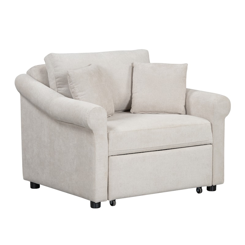3 IN 1 Convertible Sleeper Lounger Chair with Adjustable Backrest
