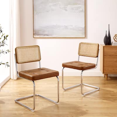 Art Leon Accent Dining Chair with Cane Backrest (Set of 2)