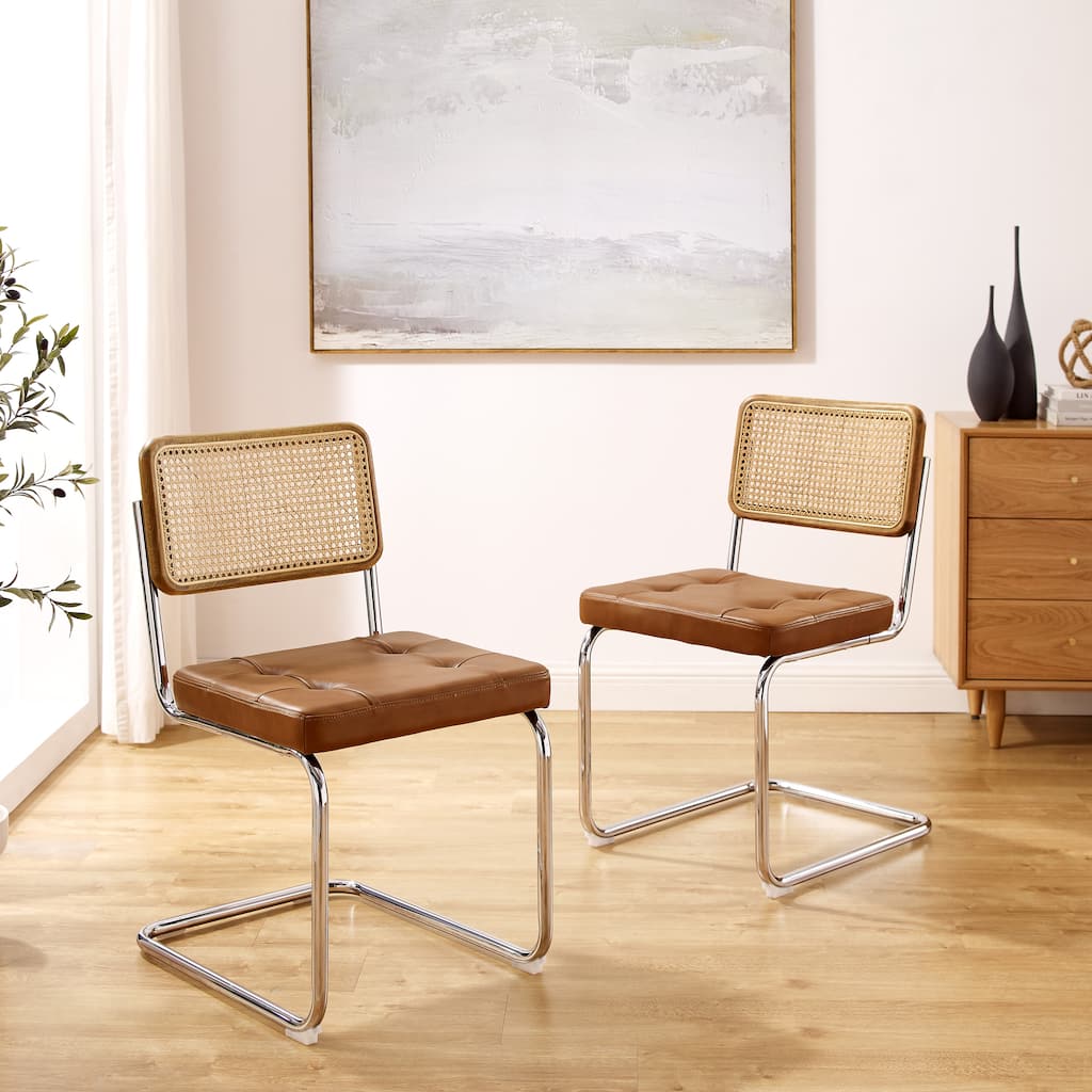 Art Leon Accent Dining Chair with Cane Backrest (Set of 2)