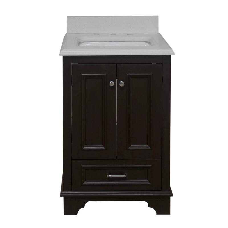 KitchenBathCollection Nantucket 24" Bathroom Vanity with Quartz Top
