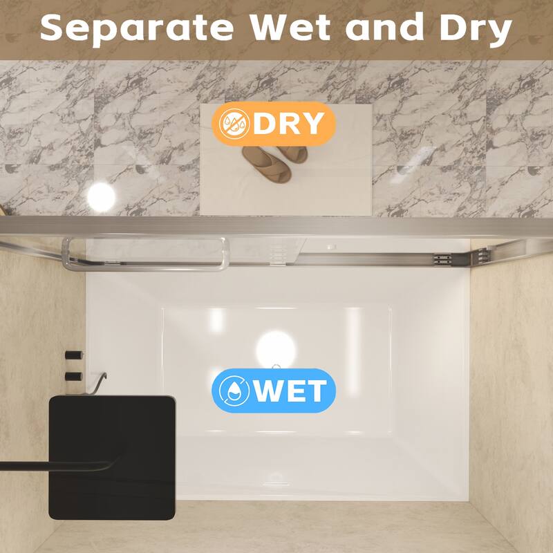 Premium Double Sliding Shower Door with Tempered Glass and Aluminum Frame for Stylish Bathrooms