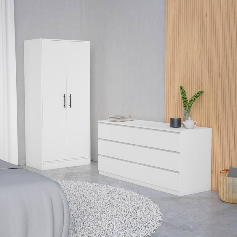 2-Piece Bedroom Set, Armoire + Nightstand