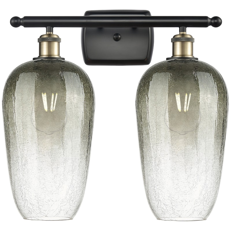 Innovations Lighting 516-2W-16-17 Brookhaven Flute Vanity Brookhaven - Black Antique Brass / Slate