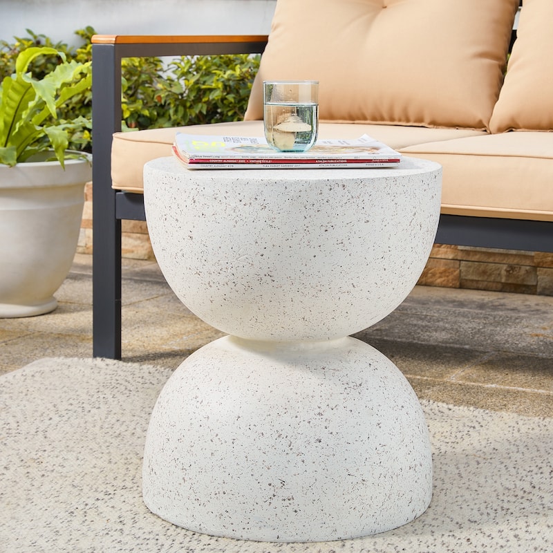 Glitzhome 18"H Modern MGO Faux Terrazzo Garden Stool Planter Stand - 15.75"L X 15.75"W X 17.75"H