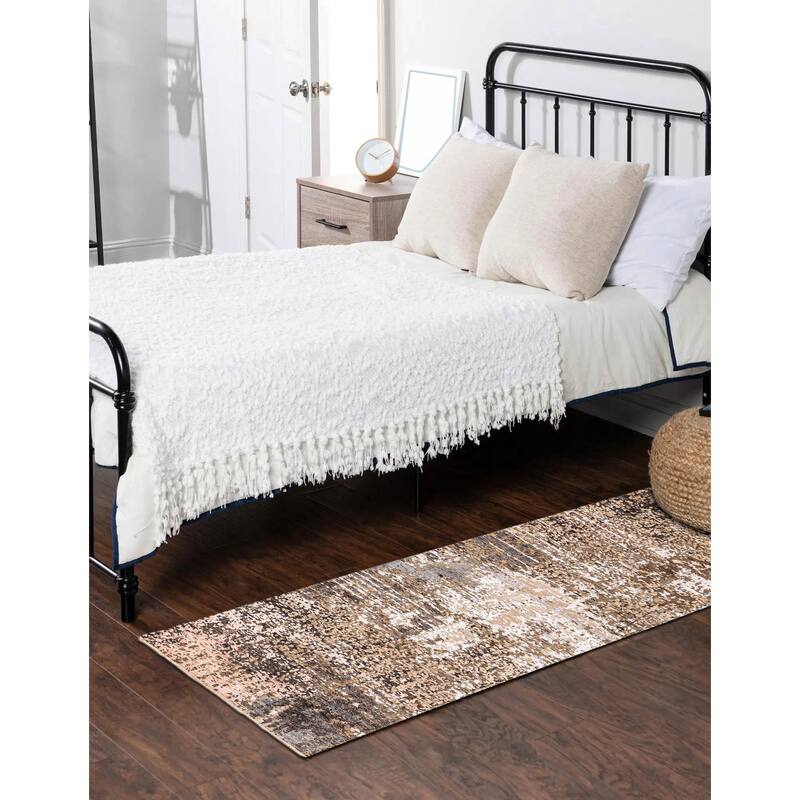 ECARPETGALLERY Hand-knotted Legacy Taupe Silk, Wool Rug - 2'5 x 10'2