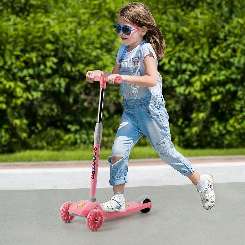 2-in-1 Adjustable Kick Scooter for Kids 4-Level Handlebar & Removable Seat