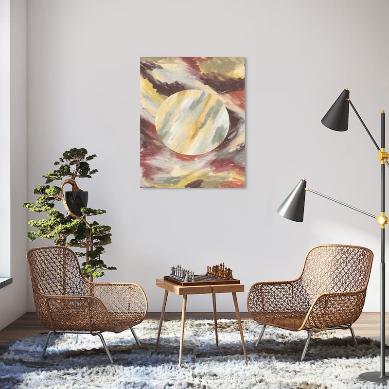 Wynwood Studio Canvas Abstract Jupiter Impressions Gray Modern & Contemporary Wall Art Canvas Print - 30 x 36