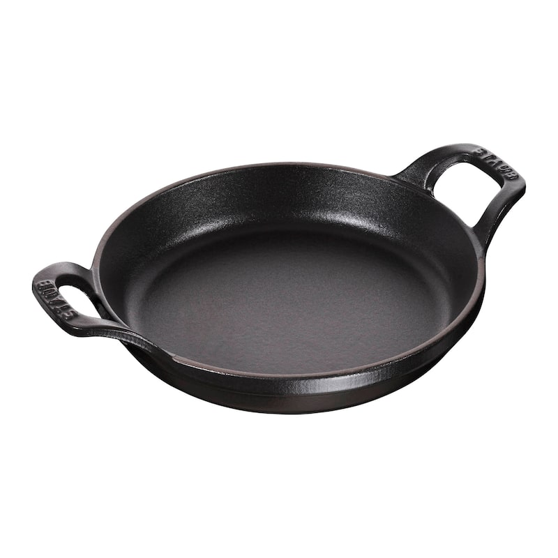 STAUB Cast Iron 4.5-inch Mini Round Gratin Baking Dish - Matte Black