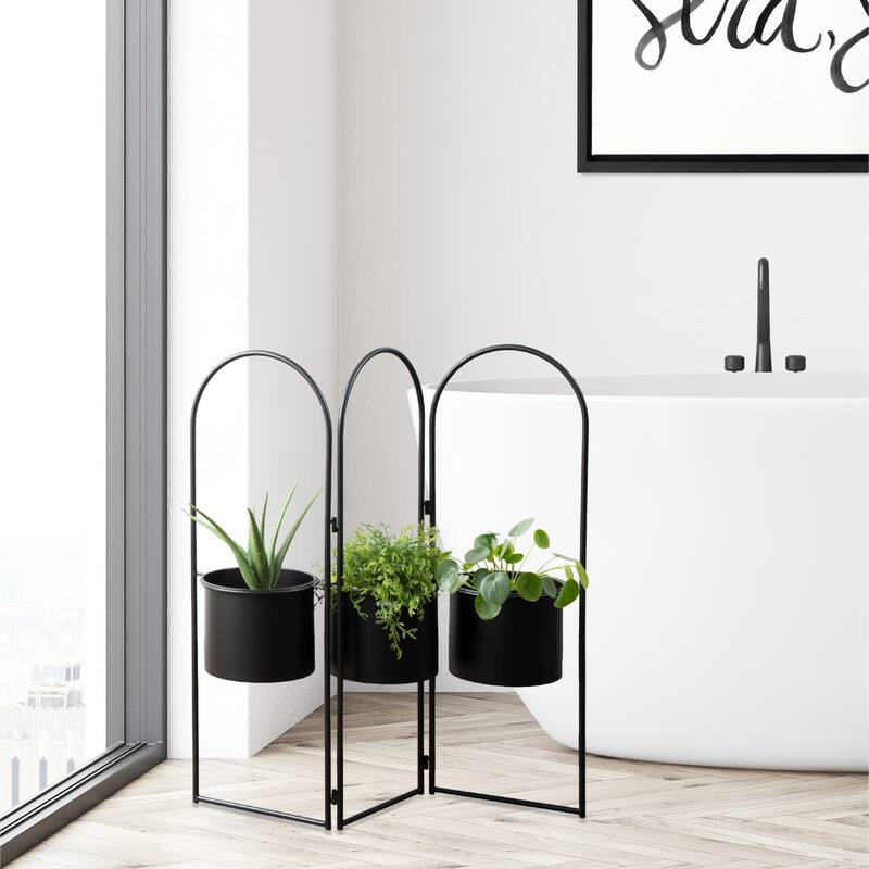 Kate and Laurel Gayla Metal Panel Planter - 31x7.5x30