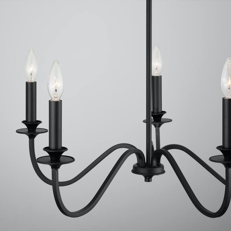 Weston 5-light Matte Black Chandelier