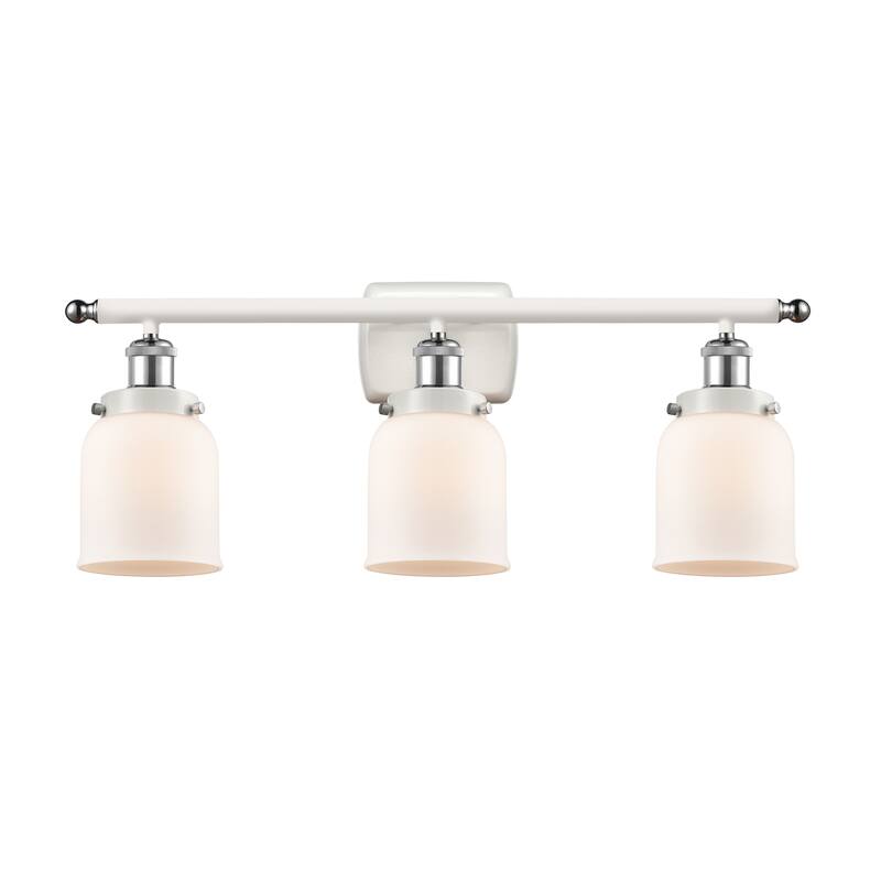 Innovations Lighting Ballston Urban Bell - 3 Light 26" Bath Vanity Light - Matte White/White and Polished Chrome
