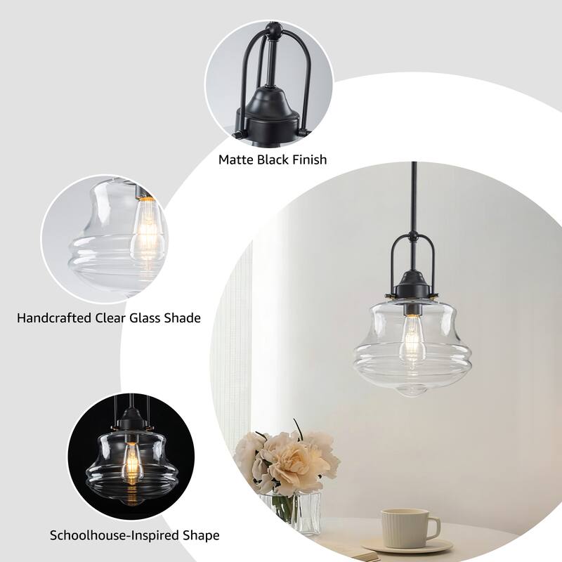 Starsky 1-Light Farmhouse Schoolhouse Single Pendant