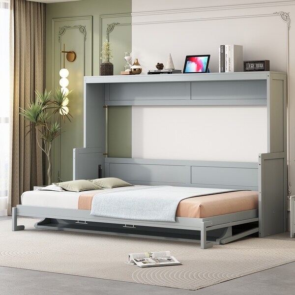 Space Saving Queen Size Murphy Bed Wall Bed with Hydraulic Lift On Sale Bed Bath Beyond 42314933