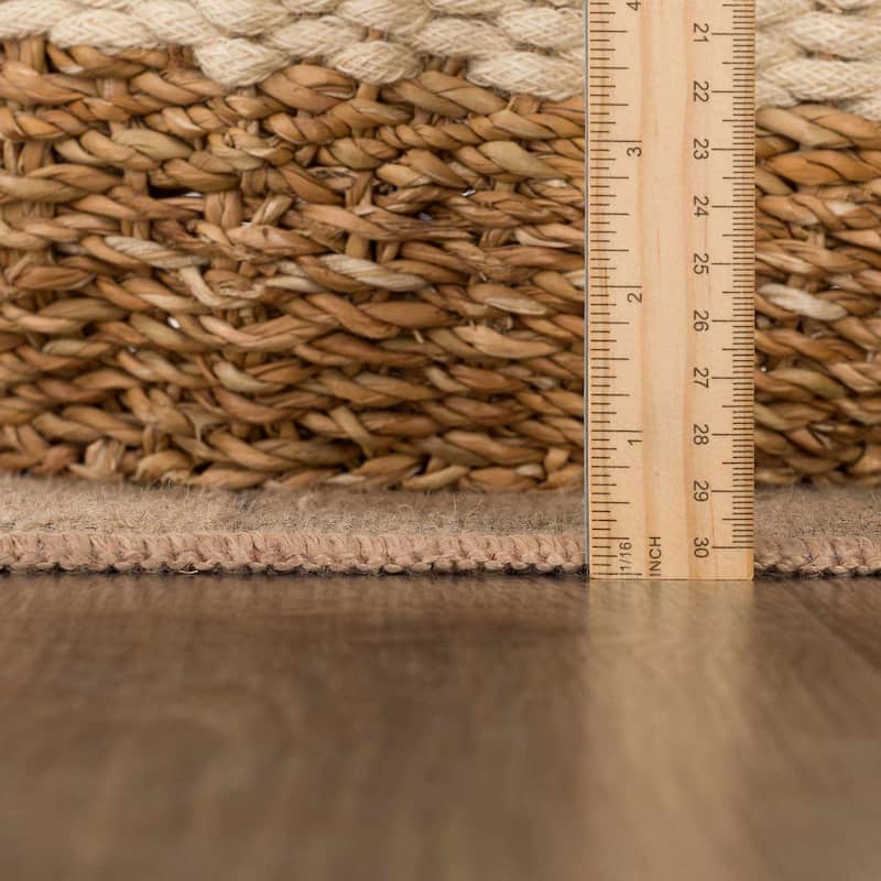 Hauteloom Nairi Machine Washable Jute Checkered Area Rug