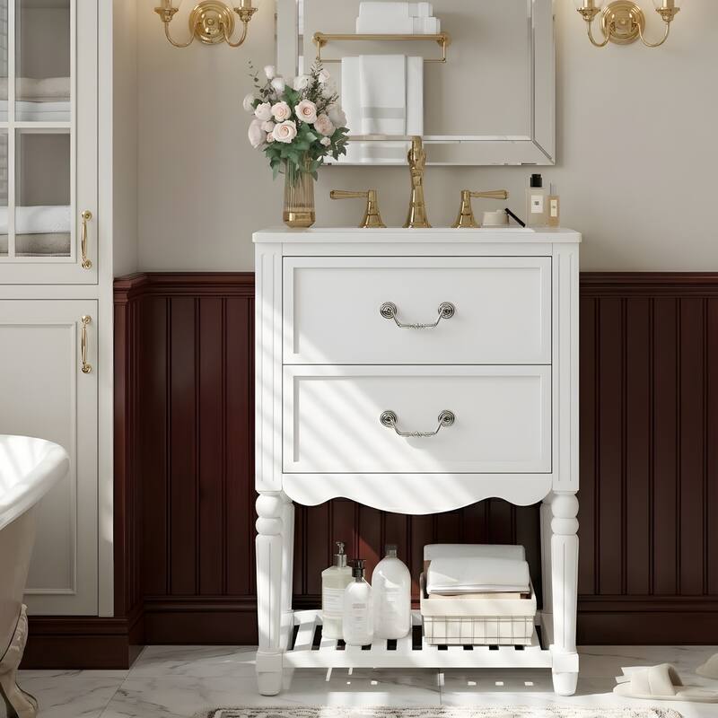 24'' Bathroom Vanity with Ceramic Sink