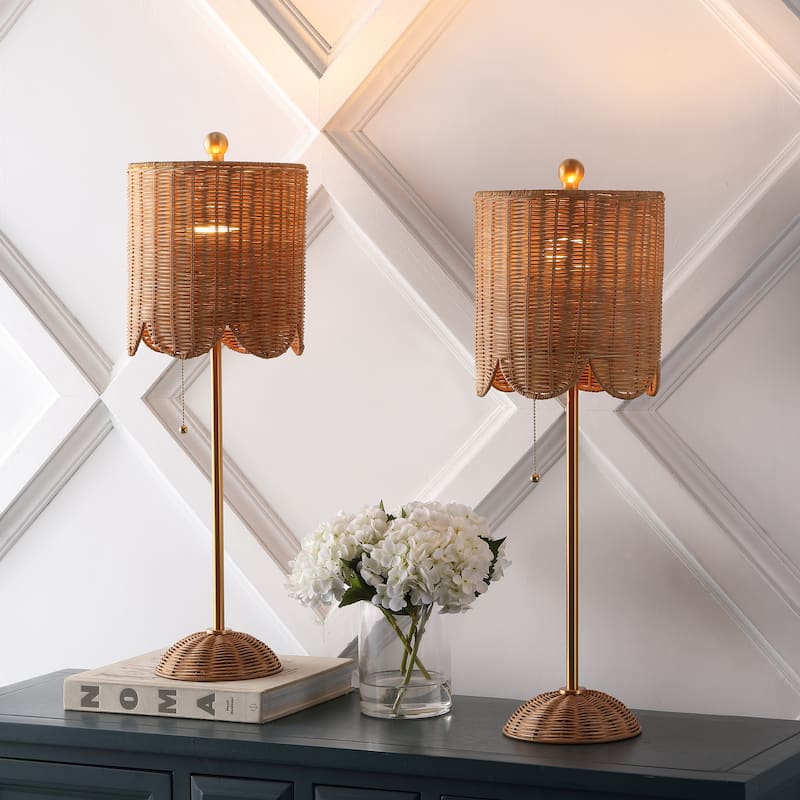 27.5" LED Table Lamp with Pull Chain (Set of 2), by JONATHAN Y