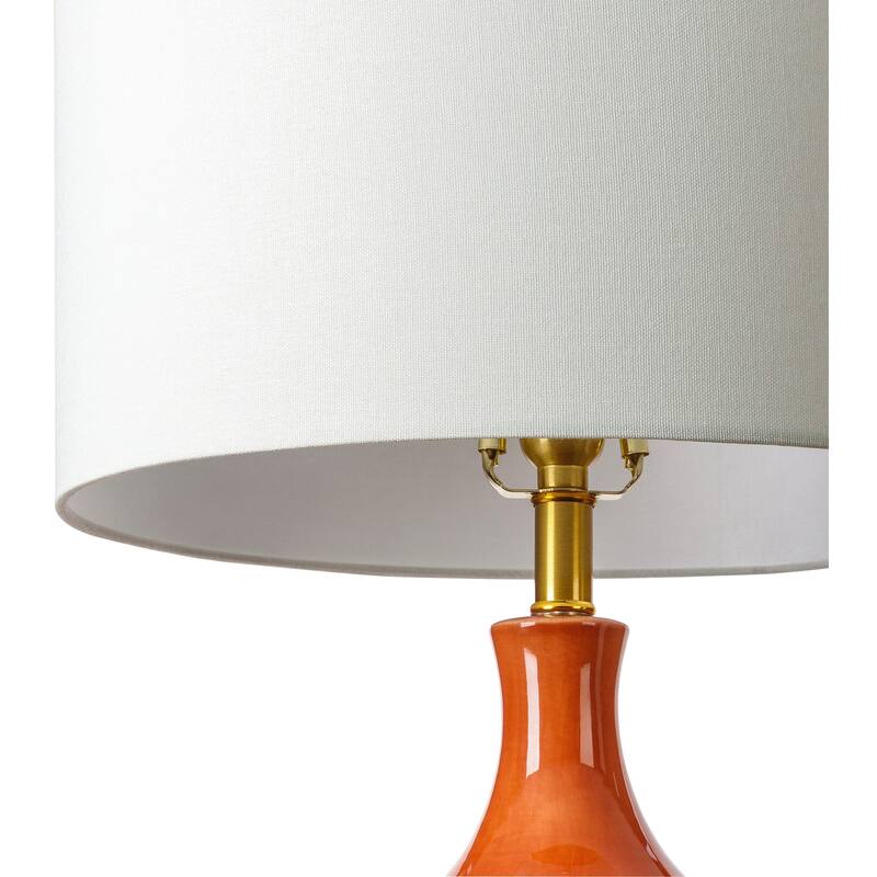 Jared Glazed Ceramic Linear Texture Table Lamp - 31"H x 17"W x 17"D