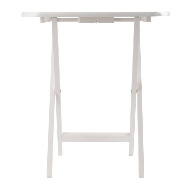 Corbett 4 Snack Tables with Stand White Finish