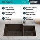preview thumbnail 6 of 8, 32"x19" Quartz Granite Kitchen Sink, 60/40 Double Bowl Drop-in - 19x32