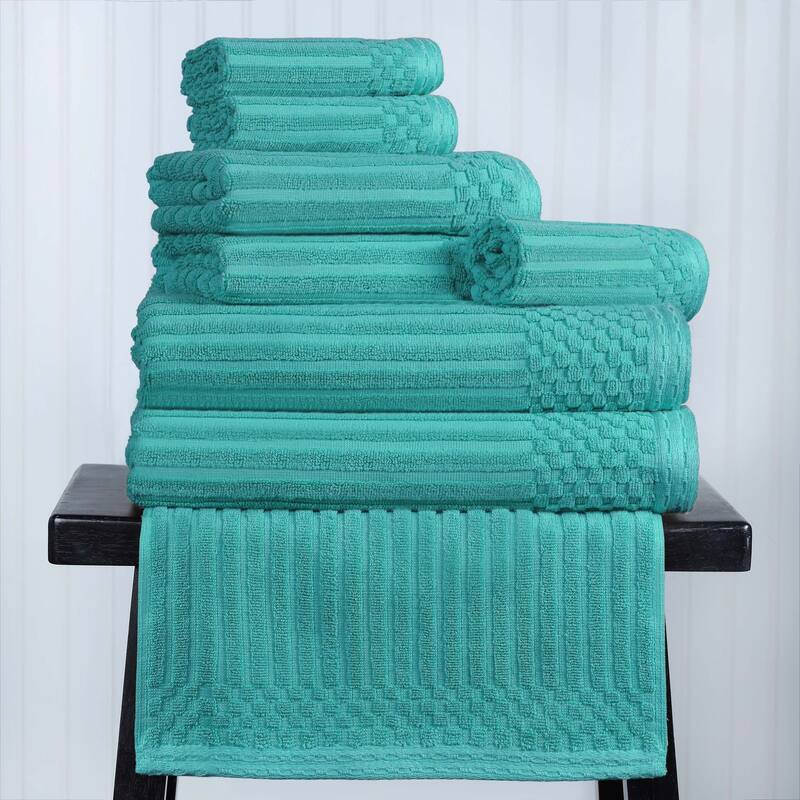 Superior Soho Ribbed Cotton 8-Piece Assorted Towel Set