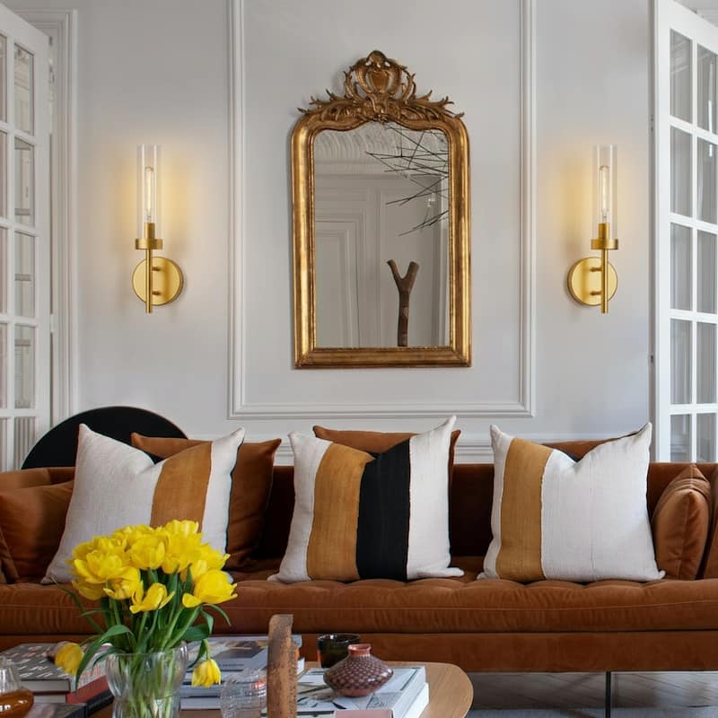Modern Wall Sconce 2-Pack Wall Lighting Glass Lampshade