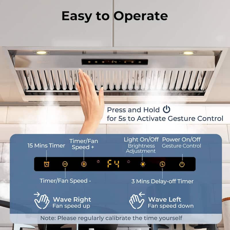 Costway 36 Inch Under Cabinet Range Hood with 4 Fan Speeds, - See Details